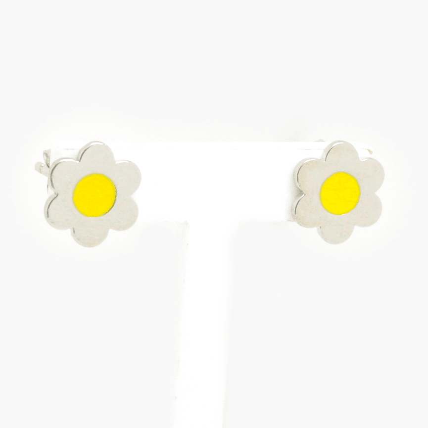 NEW Silver Yellow Flower Earrings - Jordans Jewellers