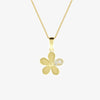 NEW 9ct Yellow Gold Flower Pendant with one cz petal Necklace