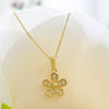 NEW 9ct Yellow Gold CZ Daisy Pendant Necklace