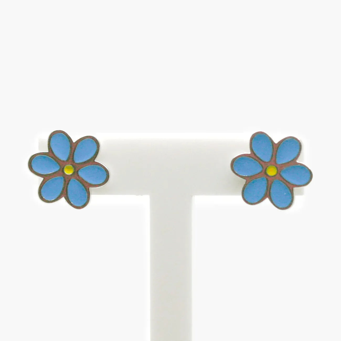 NEW Silver Blue Flower Stud Earrings - Jordans Jewellers