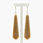 Fossilised Coral Drop Earrings in Silver - Jordans Jewellers