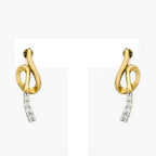 NEW 9ct Yellow Gold Diamond Music Note Earrings - Jordans Jewellers