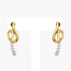 NEW 9ct Yellow Gold Diamond Music Note Earrings