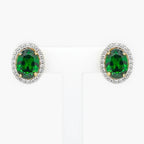 NEW 9 Carat Yellow Gold Green & White CZ Earrings - Jordans Jewellers