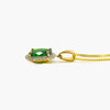 NEW 9 Carat Yellow Gold Green & White CZ Pendant Necklace