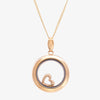 NEW 9ct Yellow Gold Circle Moving Heart Pendant Necklace
