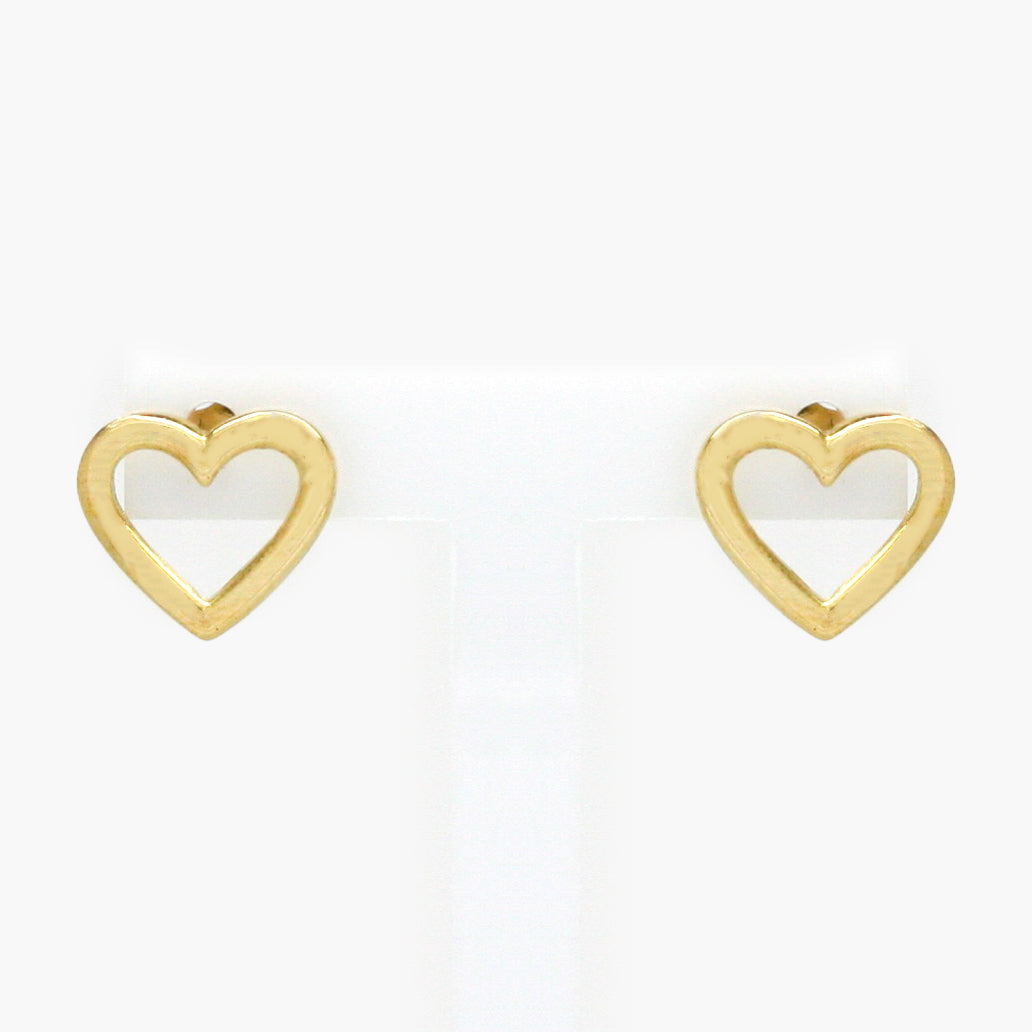 14k Yellow good Gold Heart Earring