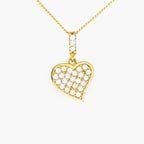 NEW 9ct Yellow Gold Heart CZ Pendant - Jordans Jewellers