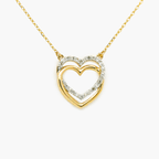 New 9 Carat Yellow Gold Double Heart Pendant Necklace - Jordans Jewellers