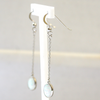 Silver Drop Earrings Opal Created