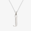 NEW Silver Initial "J" Pendant & Chain