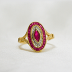 New Oval Ruby & Diamond Roman Style Ring - Jordans Jewellers