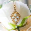 Antique Opal & Pearl Pendant Necklace