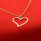 New 9 Carat Yellow Gold Cut Out Heart Necklace - Jordans Jewellers