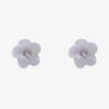 NEW Silver Mother of Pearl Flower Stud Earrings