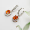 Mandarin Garnet & Diamond Drop Earrings