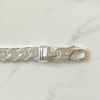 NEW Mens Silver Long Curb Chain Bracelet