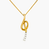 NEW 9ct Yellow Gold Diamond Music Note Pendant Necklace