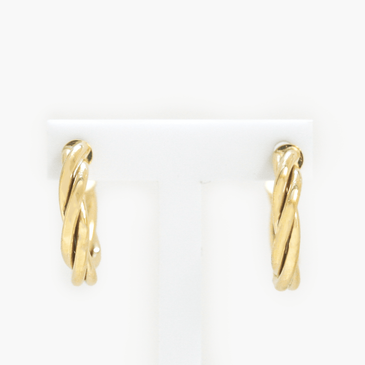 White gold 2025 twisted hoop earrings