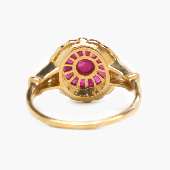 NEW 9 Carat Yellow Gold Ruby & Diamond Ring - Jordans Jewellers