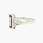 NEW 9 Carat White Gold Ruby & Diamond Ring - Jordans Jewellers