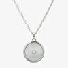 NEW Silver CZ Mother of Pearl Circles Pendant Necklace