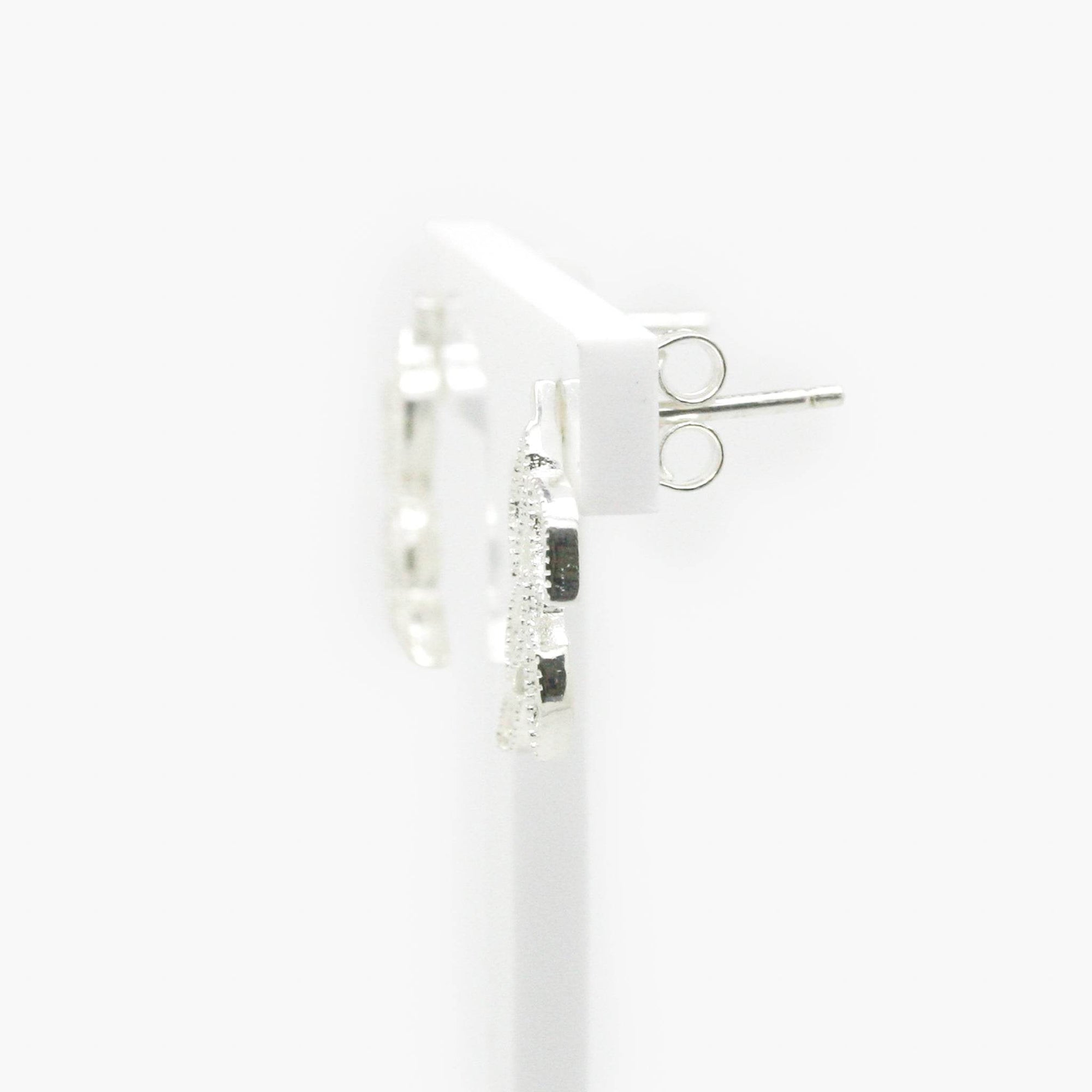 NEW Silver & Cubic Zirconia Leaf Stud Earrings - Jordans Jewellers