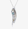 NEW Flowing Blue Topaz and Pearl Organic Silver Pendant