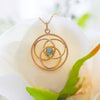 9 Carat Yellow Gold Blue Topaz Pendant Necklace