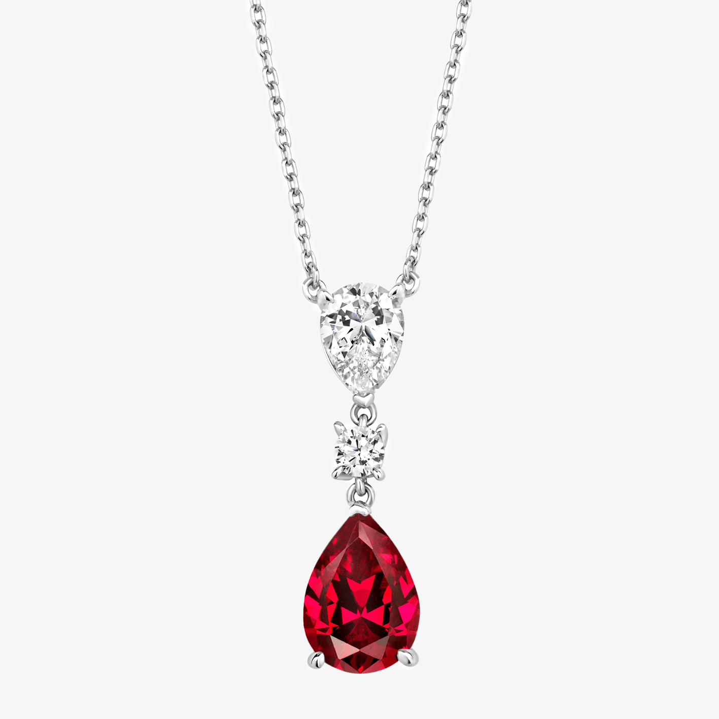 NEW Red Pear Pendant Necklace - Jordans Jewellers