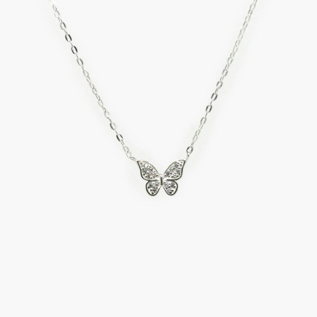 NEW Small Silver Butterfly Necklace