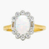 NEW 9 Carat Yellow Gold Created Opal & CZ Ring