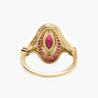 New Oval Ruby & Diamond Roman Style Ring - Jordans Jewellers