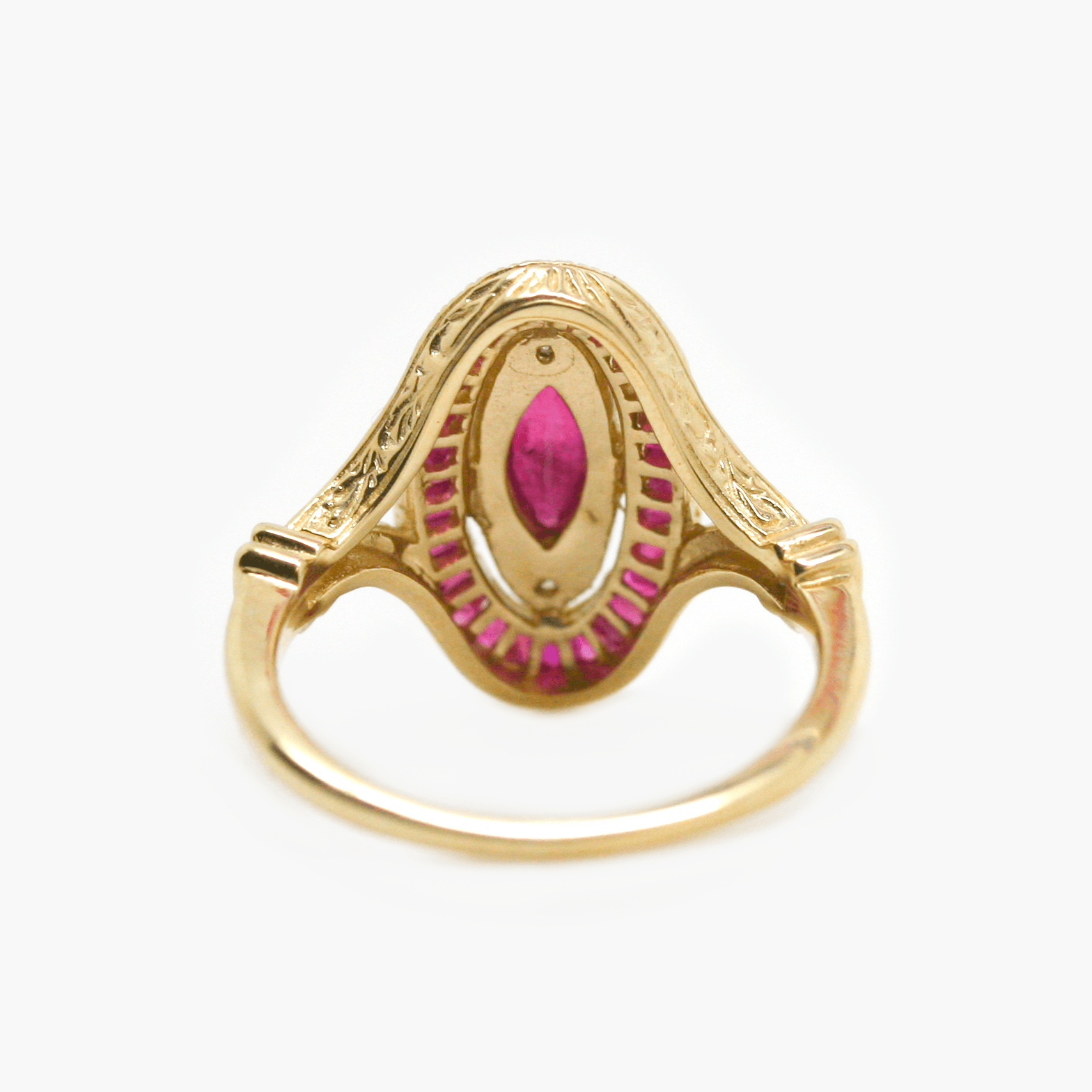 New Oval Ruby & Diamond Roman Style Ring - Jordans Jewellers