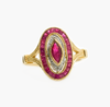 Roman Style Ruby and Diamond Ring