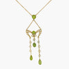 Antique 15 Carat Peridot & Pearl Lavalier Pendant Necklace