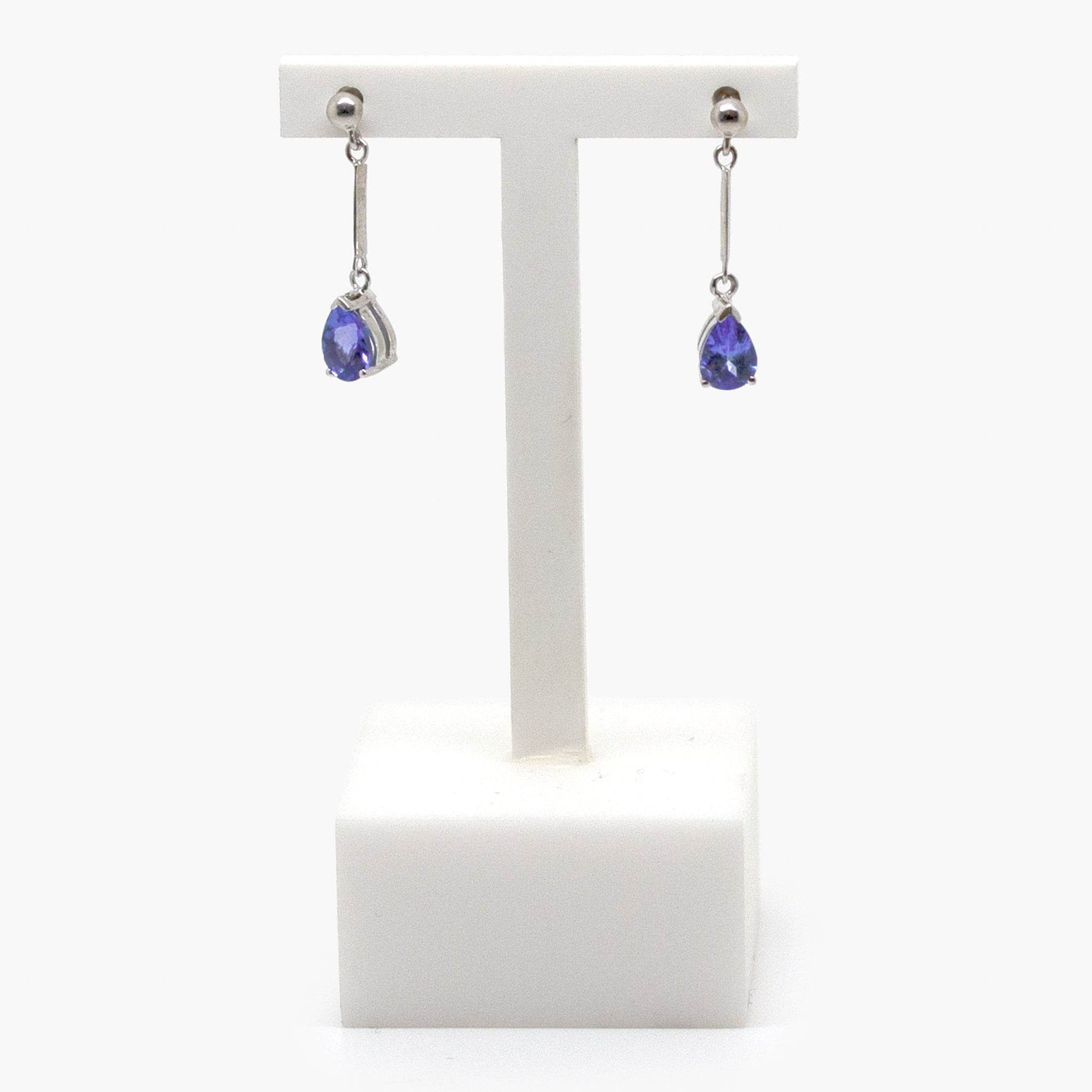 NEW Pear Shaped Tanzanite Drop Earrings - Jordans Jewellers