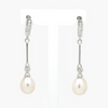 NEW Silver CZ Pearl Drop Earrings
