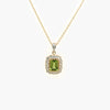 peridot and diamond cluster pendant front view