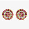 NEW 9ct Yellow Gold Round Stud filled with Pink and White CZs