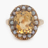 Pre-Owned Citrine & Seed Pearl Cluster Ring