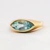New 9 Carat Yellow Gold Blue Topaz Marquise Ring