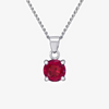 NEW Red CZ Circle Pendant Necklace