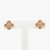 NEW Silver Rose Gold Plated CZ Flower Earrings