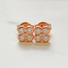 NEW Silver Rose Gold Plated CZ Flower Earrings