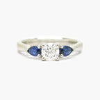 Sapphire & Diamond 3 Stone Platinum Ring - Jordans Jewellers