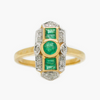 NEW 9 Carat Yellow Gold Emerald & Diamond Ring