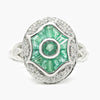 NEW Diamond & Emerald 9 Carat White Gold Ring