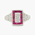 NEW 9 Carat White Gold Ruby & Diamond Ring - Jordans Jewellers