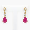 NEW 9CT Yellow Gold Ruby & Diamond Drop Earrings